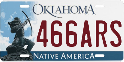OK license plate 466ARS