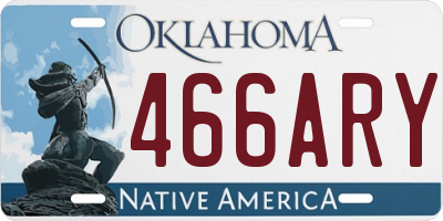 OK license plate 466ARY