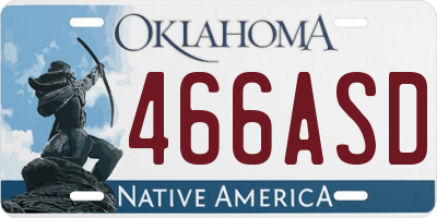 OK license plate 466ASD