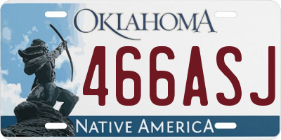 OK license plate 466ASJ