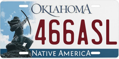 OK license plate 466ASL