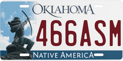 OK license plate 466ASM
