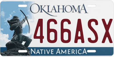 OK license plate 466ASX