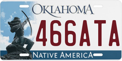 OK license plate 466ATA