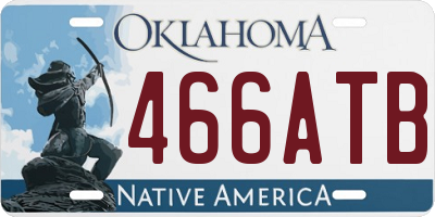 OK license plate 466ATB