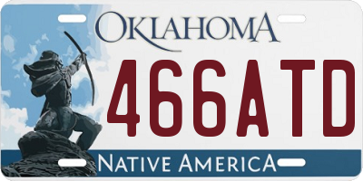 OK license plate 466ATD