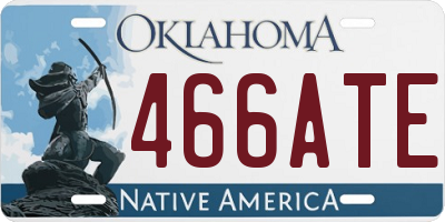 OK license plate 466ATE
