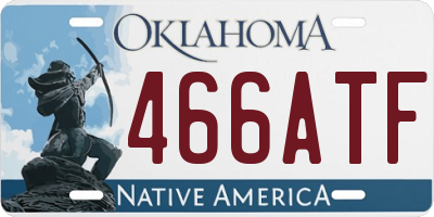 OK license plate 466ATF