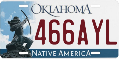 OK license plate 466AYL