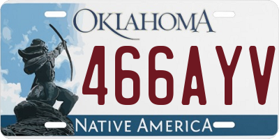 OK license plate 466AYV