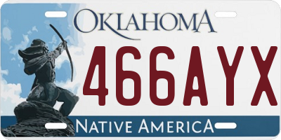 OK license plate 466AYX