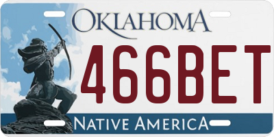 OK license plate 466BET