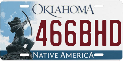 OK license plate 466BHD