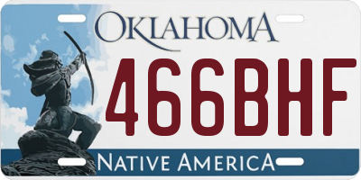 OK license plate 466BHF
