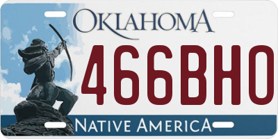 OK license plate 466BHO
