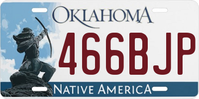OK license plate 466BJP