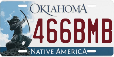 OK license plate 466BMB