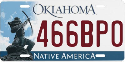 OK license plate 466BPO