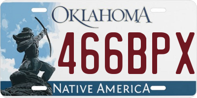 OK license plate 466BPX