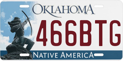 OK license plate 466BTG