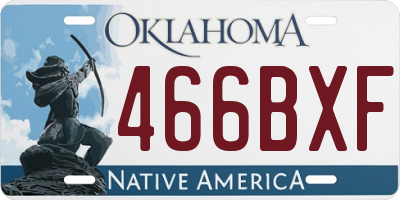 OK license plate 466BXF
