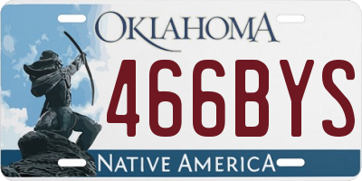 OK license plate 466BYS
