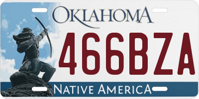 OK license plate 466BZA