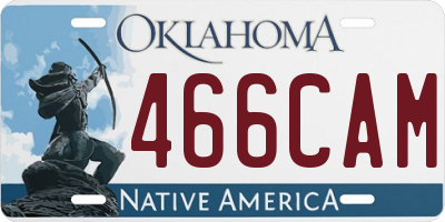 OK license plate 466CAM
