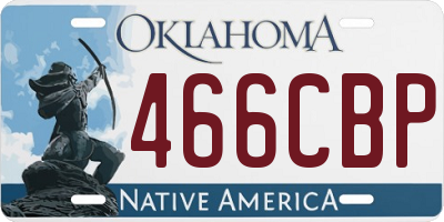 OK license plate 466CBP