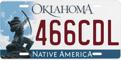 OK license plate 466CDL