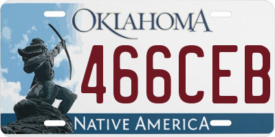 OK license plate 466CEB