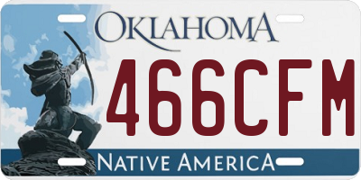 OK license plate 466CFM