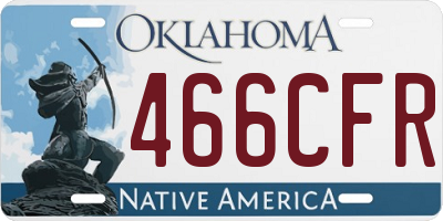 OK license plate 466CFR
