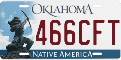 OK license plate 466CFT