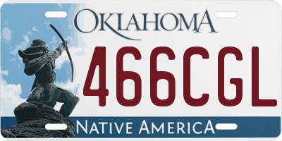 OK license plate 466CGL