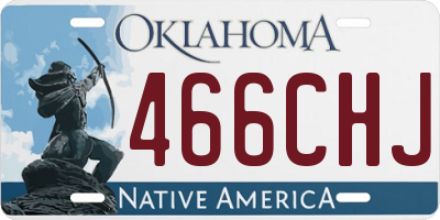 OK license plate 466CHJ