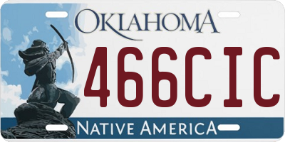 OK license plate 466CIC
