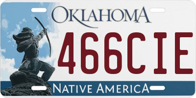 OK license plate 466CIE