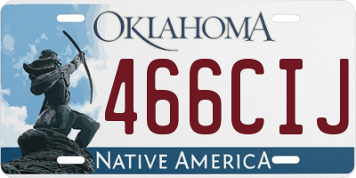 OK license plate 466CIJ