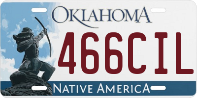 OK license plate 466CIL