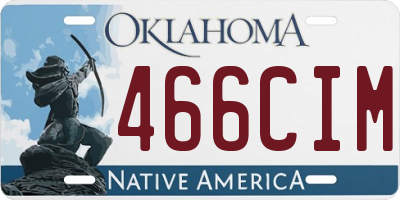 OK license plate 466CIM