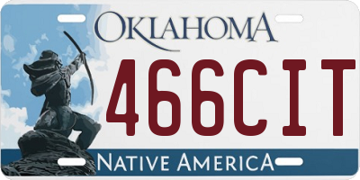 OK license plate 466CIT