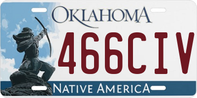 OK license plate 466CIV