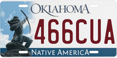 OK license plate 466CUA