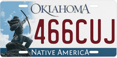 OK license plate 466CUJ
