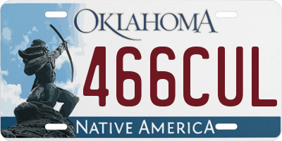 OK license plate 466CUL