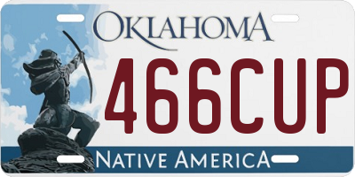OK license plate 466CUP