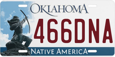 OK license plate 466DNA