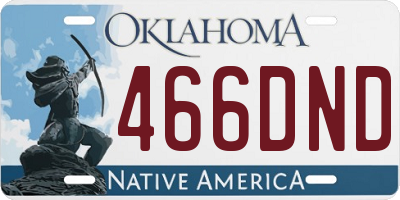 OK license plate 466DND