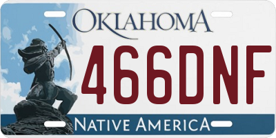 OK license plate 466DNF